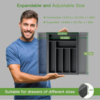 Pipishell Bamboo Expandable Drawer Organizer - Image 4