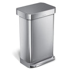 simplehuman 45 Liter / 12 Gallon Liter Rectangular Hands-Free Kitchen Step by Simplehuman