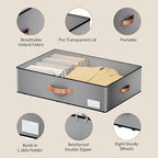 Under bed Storage With Wheels, Large Capacity 7.5 inches Height Storage Bins - Image 4