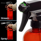 Cornucopia Brands 16oz Amber PLASTIC Spray Bottles w/Heavy Duty Mist & Stream - Image 4