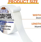 TAPEBEAR Carpet Tape Double Sided 2Inch x 30Yards, Heavy Duty Rug Gripper Anti - Image 6