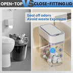 Bathroom Trash Can with Lid: 2.3 Gal Small Slim Motion Sensor Wastebasket - Image 8