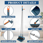 Suclain 4 Set 8 Pcs Broom and Dustpan Set 47 Inch Long Handle Brooms - Image 3