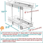 OCG 2 Tier Pull Out Cabinet Organizer, Pull Out Drawers - Image 3