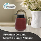 INGOFIN Ceramic Lotion Dispenser - 12 oz Refillable Hand Soap Dispenser Bathroom - Image 5