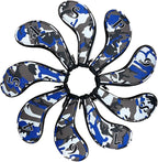 9pcs PU Leather Camouflage Blue Zipper Long Neck Design Golf Iron Headcovers - Image 2
