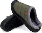 Womens Mens House Slippers Slip on Snow Winter Warm Fully Fur Lined Slippers - Image 5
