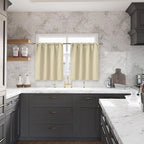 BGment Beige Blackout Curtains for Kitchen Cafe Window 34 x 40 Inch Long - Image 2