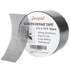 Black Window Screen Repair Tape, 2 in X 15 FT Screen Repair Kit by Secopad