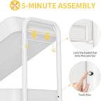 TOOLF 3 Tier Rolling Cart Storage Organizer, Metal Rolling Utility Cart - Image 4