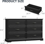 6 Drawer Dresser for Bedroom, Rustic Farmhouse Dresser - Image 2