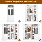 Corner Closet System with 3 Drawers, Corner Closet Organizer System with 13 - Image 6