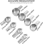 8 Pcs Stainless Steel Measuring Cups Set, Kitchen Measuring Cup - Image 3