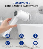 AIRSEE Cordless Electric Spin Scrubber, Handheld Power Shower Cleaner Brush - Image 2