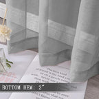 Tollpiz Short Sheer Curtains Linen Textured Bedroom Curtain Sheers Light - Image 4