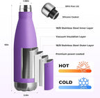 MEWAY 17oz Sport Water Bottle 4 Pack Vacuum Insulated Stainless Steel - Image 2
