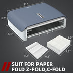 Paper Towel Dispenser Wall Mount, Capacity 200+ Sheets ZFold Tri Fold Blue - Image 4