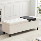 Living&Giving Storage Ottoman 50.2 Inches Upholstered Fabric Storage Ottoman by LivingGiving