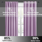 RYB HOME Bedroom Curtains Solid Blackout Panels Rod Pocket Thermal Insulated - Image 6