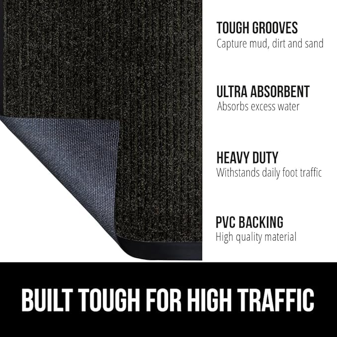 GORILLA GRIP Traffic Guard Door Mat, 2 Pack, Heavy Duty Waterproof Doormat - Image 2