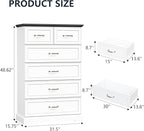 6 Drawer Dresser for Bedroom, Rustic Farmhouse Dresser - Image 2