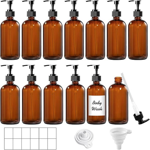 12 Pack Amber Glass Bottles 8oz by TBWIND