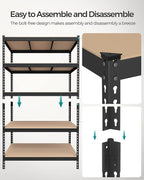 SONGMICS 5-Tier Storage Shelves, Load 2310 lb, Boltless Assembly, Adjustable - Image 6