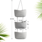 TeoKJ Over the Door Organizer, 3-Tier Woven Cotton Hanging Kitchen Baskets - Image 6