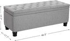 SONGMICS Storage Ottoman, Storage Bench, Tufted Entryway Bedroom Bench - Image 3