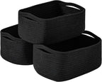 Small Black Baskets for Organizing, Storage Baskets for Shelves, Small Woven by ICERZCZ