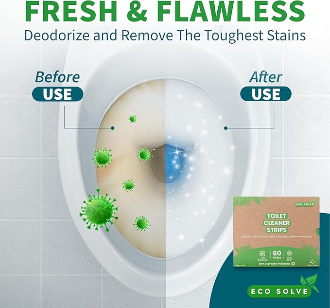 Toilet Bowl Cleaner Strips, Eco-friendly, Septic Safe, Removes Odors & Stains - Image 5