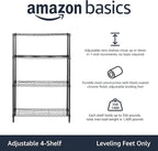 Amazon Basics 4-Shelf Adjustable Heavy Duty Steel Wire Rack Storage Shelving - Image 2