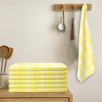 Kitchen Towels Set of 6 Yellow/White Checks 20x30 Inches 100% Cotton Highly - Image 7