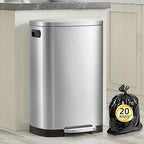 13 Gallon Trash Can with Lid, 50L Fingerprint Proof Stainless Steel Kitchen by trashcan