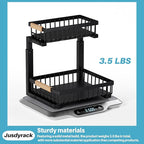 Under Sink Organizer, 2 Packs 2 Tier Sliding Pull Out Cabinet Storage Shelf - Image 7