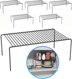 LargeBlack Cabinet Storage Shelf Rack Set of 6, Rustproof Metal Wire Kitchen by DPZM