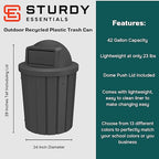 42 Gallon Slatted Circle 100% Recycled Plastic Commercial Outdoor and Indoor - Image 2