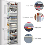 Over The Door Organizer 6-Shelves and 12 Side Pockets, Over The Door Storage - Image 4