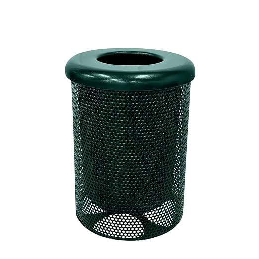 Coated Outdoor Furniture 32-Gallon Heavy-Duty Punched Steel Round Trash by CoatedOutdoorFurniture