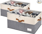Shoe Organizer for Closet, Foldable Shoe Storage Bins by RONCHIL