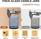 14 OZ Thick Candle Jars for Making Candles 12 Pcs, 3 Wick Empty Jars - Image 2