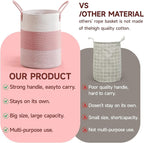 CLHMILY&Z 60L Laundry Basket Round Storage Rope Basket - Image 6