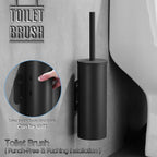 Toilet Bowl Brush and Holder, 304 Stainless Steel No-Punch Hook Base Dual - Image 2