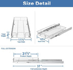 Pull Out Cabinet Organizer 11½" W x 21½" D, Heavy Duty Cabinet Pull Out Shelves - Image 3