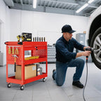 3-Tier Rolling Tool Cart with Drawers, Heavy Duty Utility Storage Cart with - Image 8