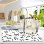 Black White Bowknot Dish Drying Mat - Image 5