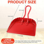 Mumufy 4 Pack 12 inch Heavy Duty Metal Dustpan Large Wide Dust Pans - Image 2
