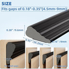 Wedge-Shape Window Weather Stripping Door Frame Seal Strip 118” White, Upgrade - Image 2