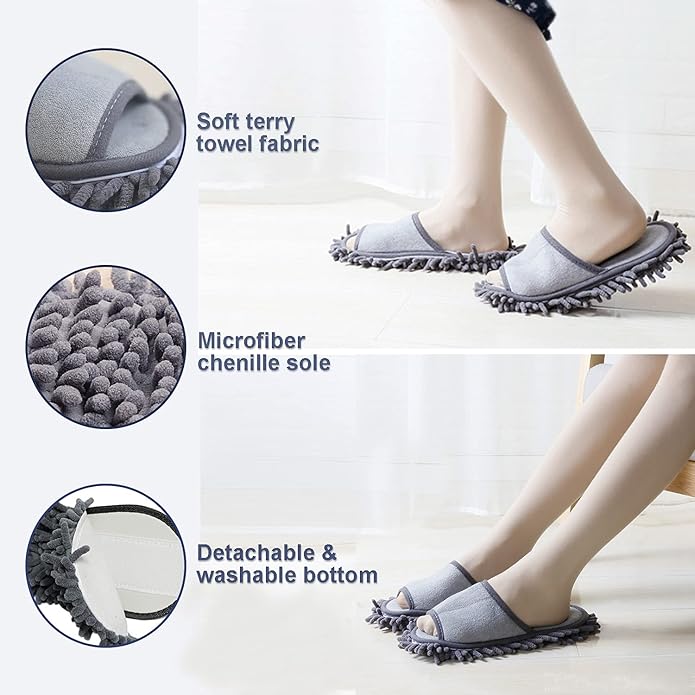 Women's Microfiber Floor Cleaning Mop Slippers - Image 4