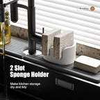 2 Pack Double Sponge Holder, Diatomite Stone Absorbent Sponge Stand - Image 6